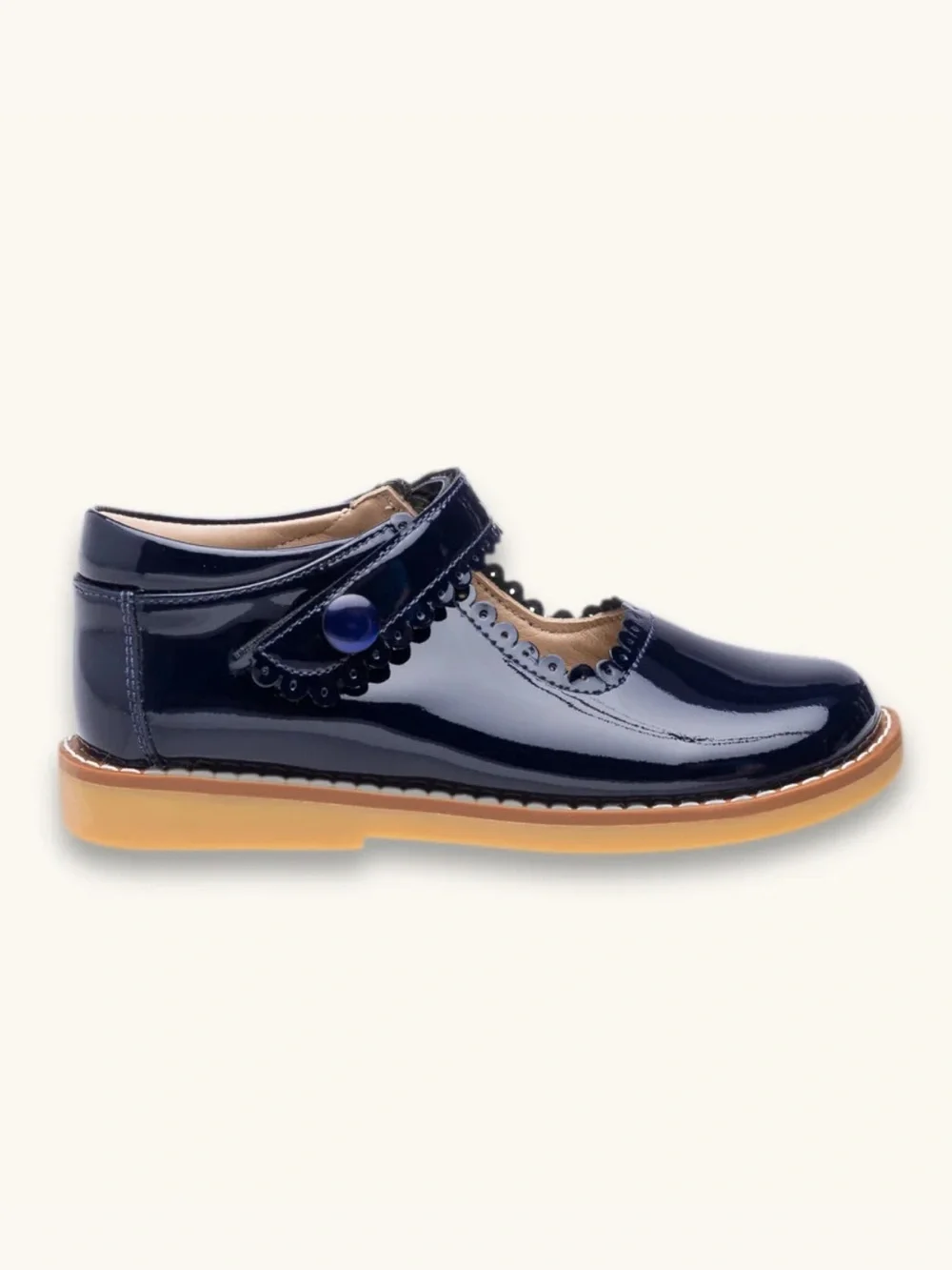 Elephantito navy blue patent leather Mary Jane girls shoe size 1.5